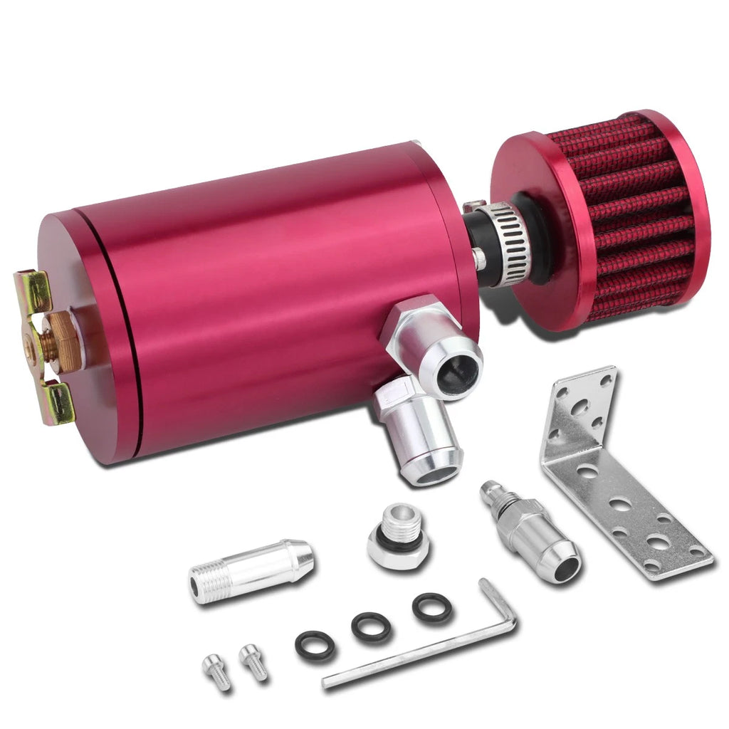 Aluminum Engine Oil Catch Tank 100ml + Filter for Universal Fit (1/2" & 5/8")