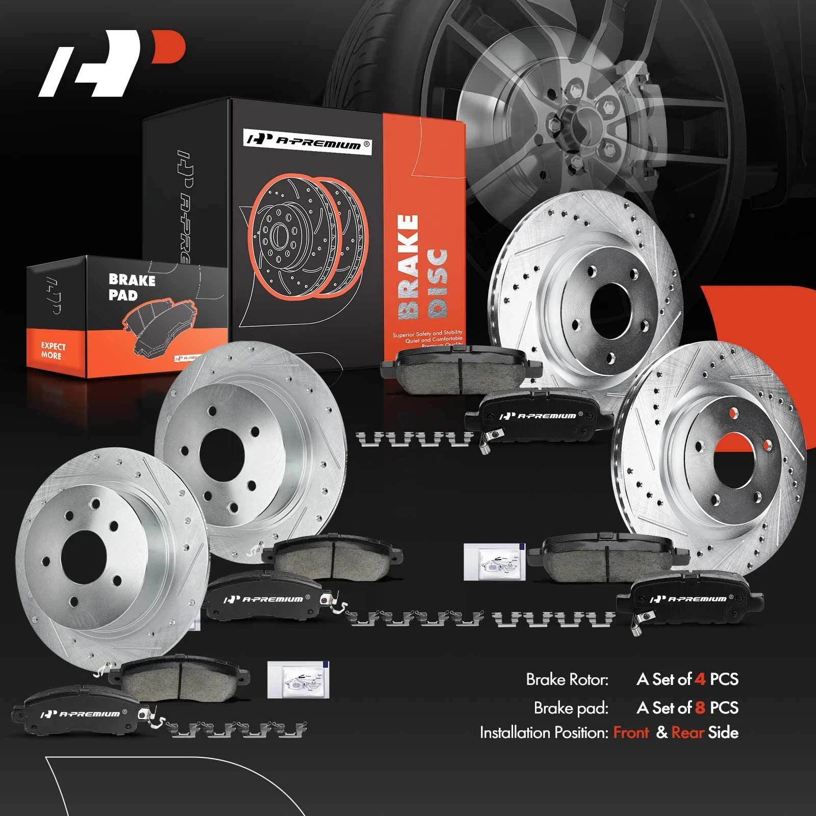 Drilled Brake Rotors & Ceramic Pads for Nissan Altima (2014–2017)
