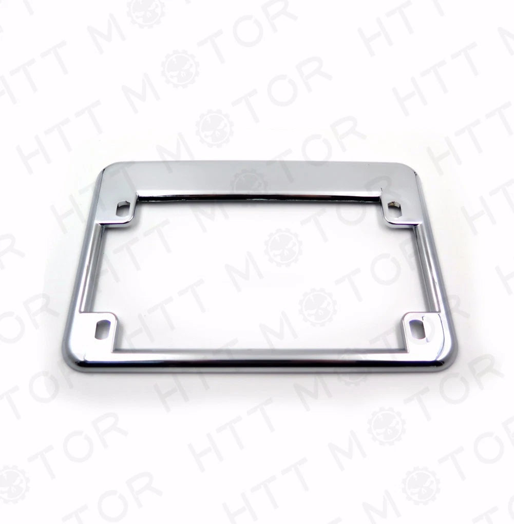 Chrome Motorcycle License Plate Frame for Honda Yamaha Harley