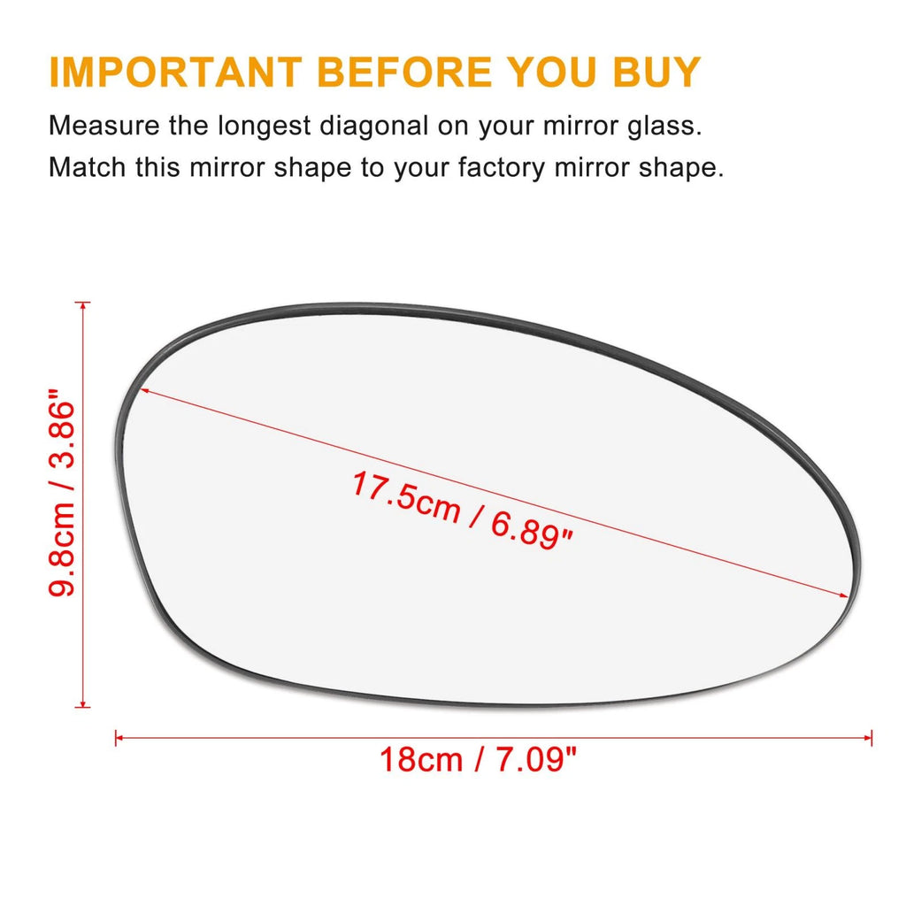 Heated Right Side Mirror Glass w/ Backing for BMW 335i 135i 330xi 128i 335xi (2006–2013)