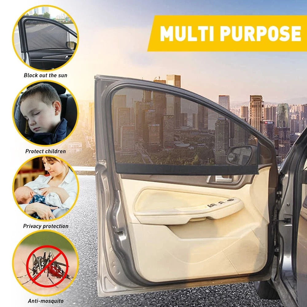 4X Magnetic Window Sun Shade Cover for Universal Vehicles (UV Protection)