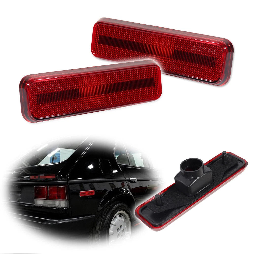 Set of 2 Side Marker Lights for Dodge Pickup Chrysler Plymouth Rear Red Lens