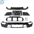 Set of 6 Front Bumper Face Bars for Ford F150 (2021–2023) Black Steel
