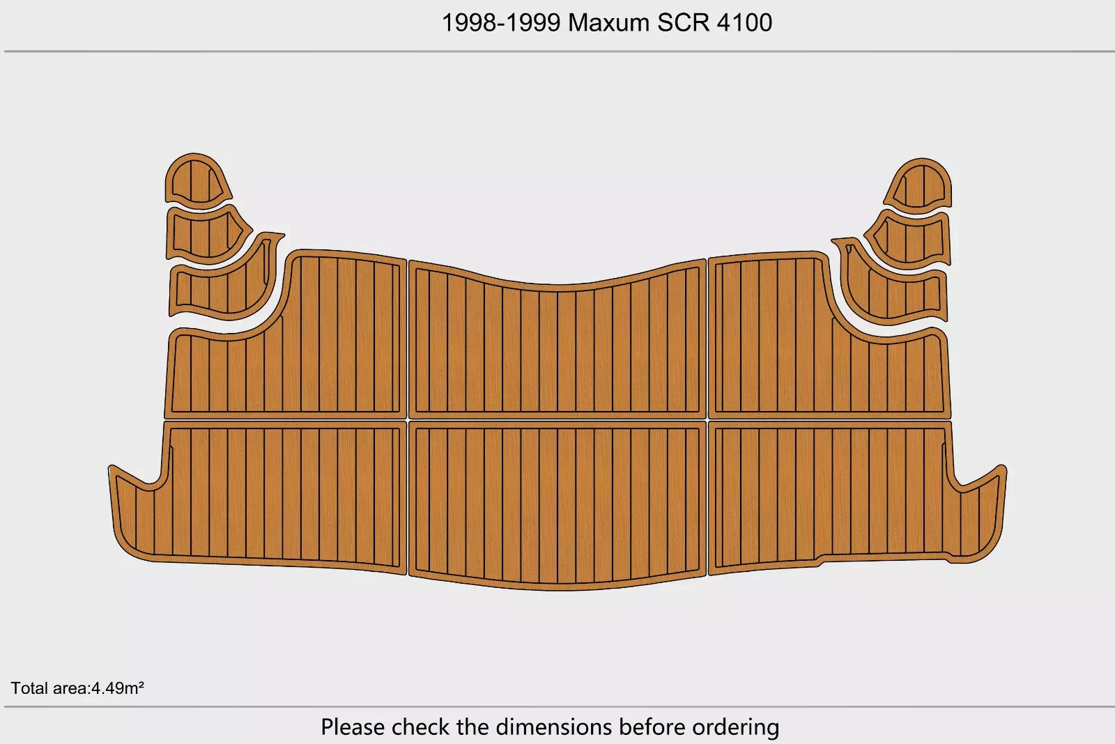Swim Platform Pad for Maxum 4100 SCR (1998–1999) EVA Foam Teak Deck Flooring
