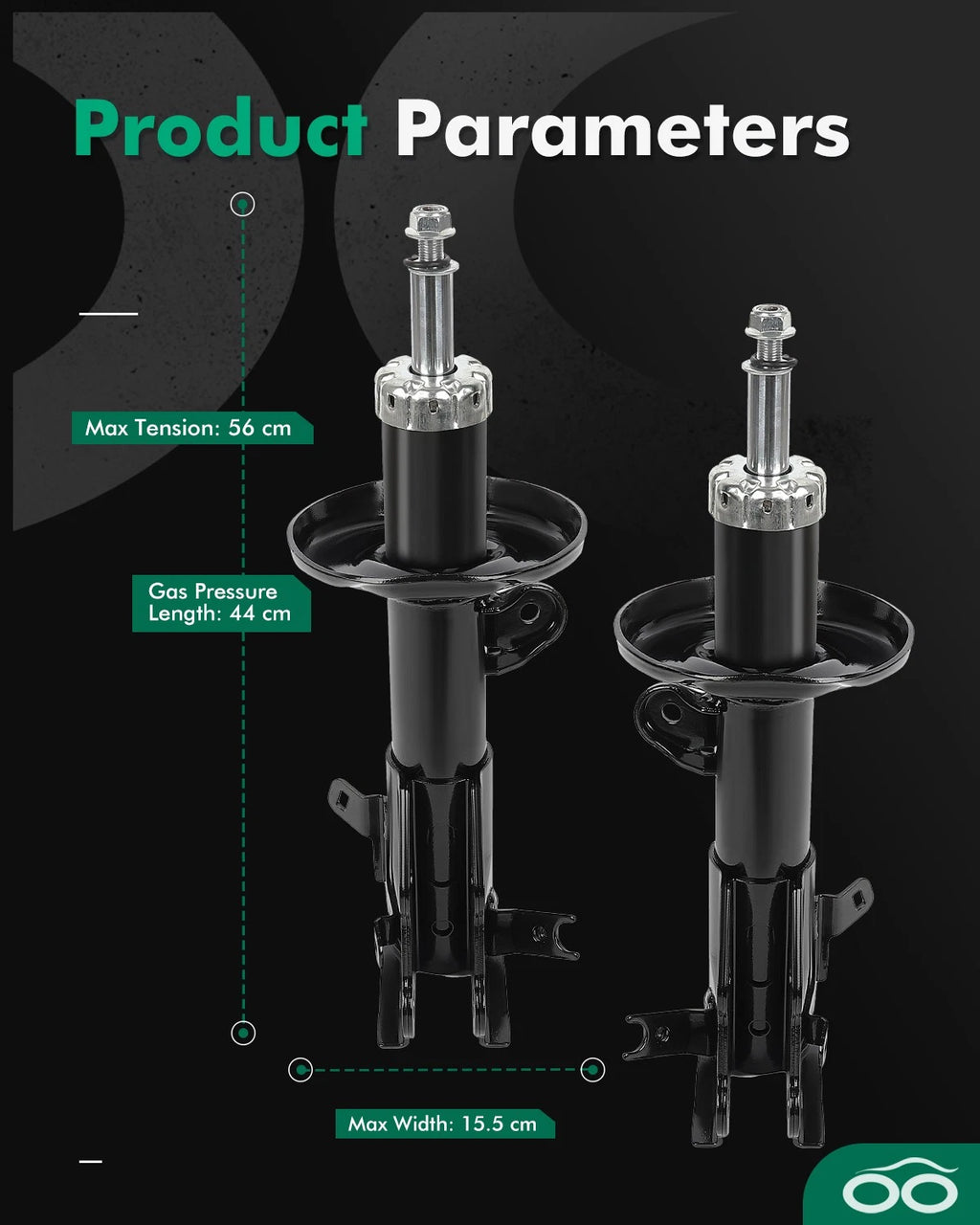 Front Pair Shocks Struts for Honda Civic Coupe (2012) - Drive & Passenger Side