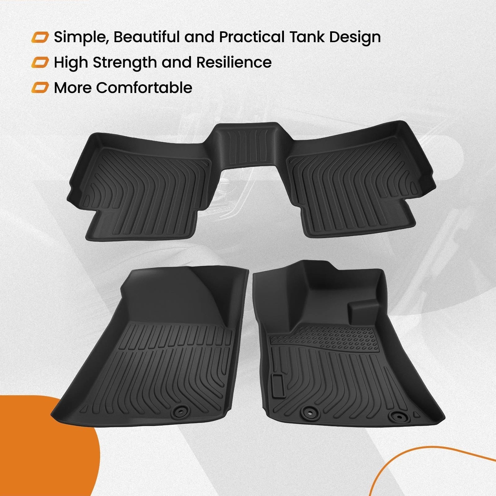 Set of 4 All Weather TPE Floor Mats for Nissan Altima (2013–2018) Black
