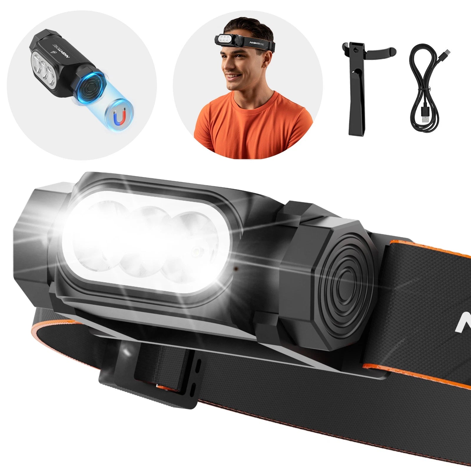 Rechargeable LED Headlight for Camping (2000Lm, Waterproof)