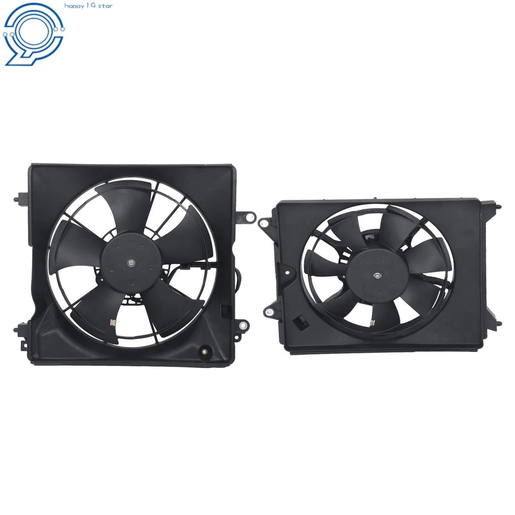 Set of 2 AC Condenser Radiator Cooling Fans for Honda Civic Acura (2012–2017)