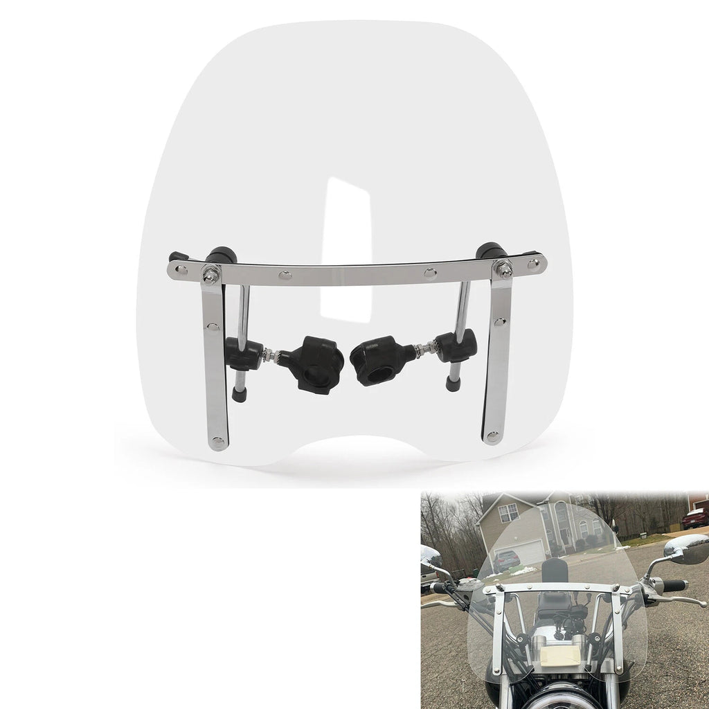 Clear Windshield Clamps for Honda Shadow VLX 600 VT600 VT600C (18"x16")