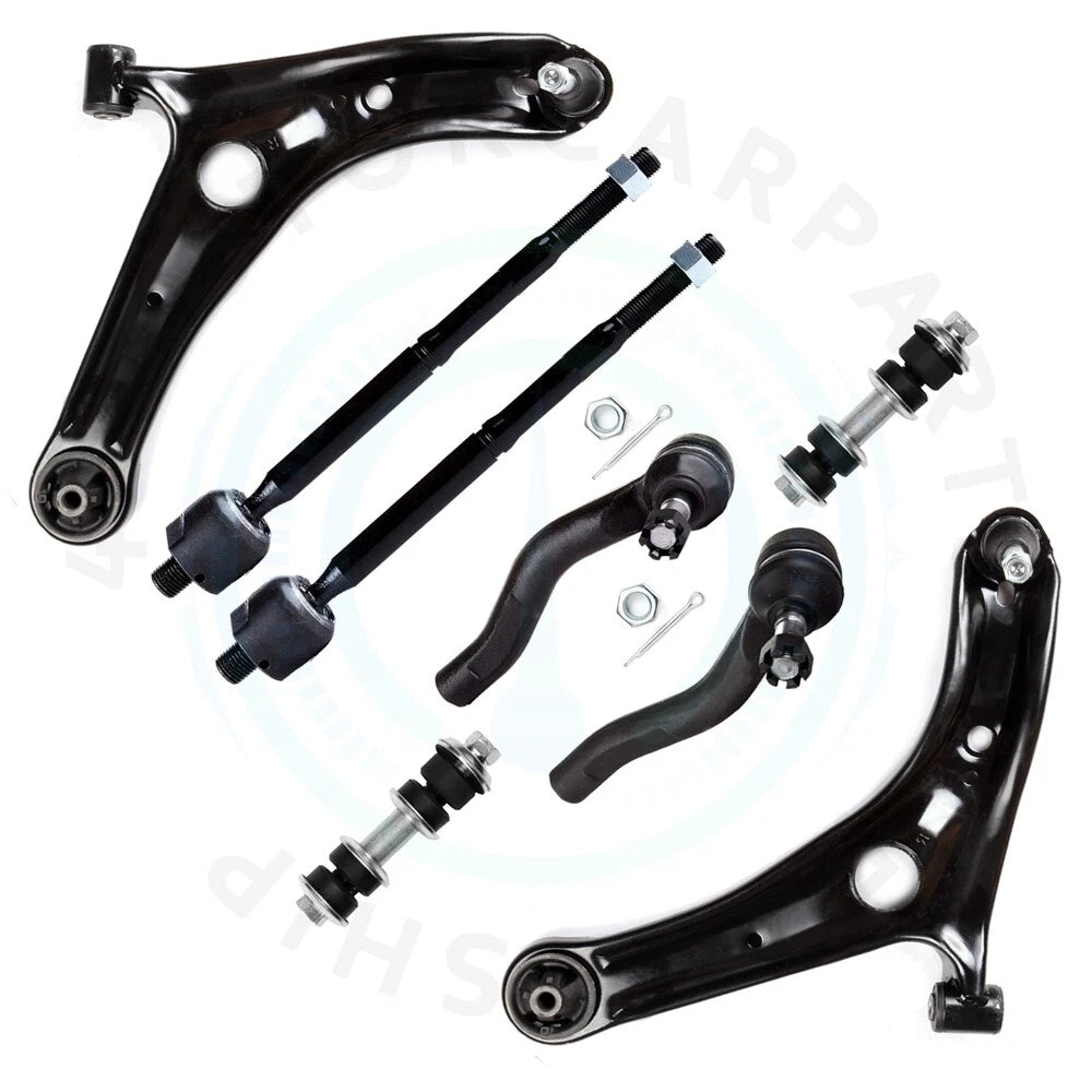 Set of 8 Front Lower Control Arms & Sway Bar Tie Rod Ends for Toyota Echo (2000–2005)