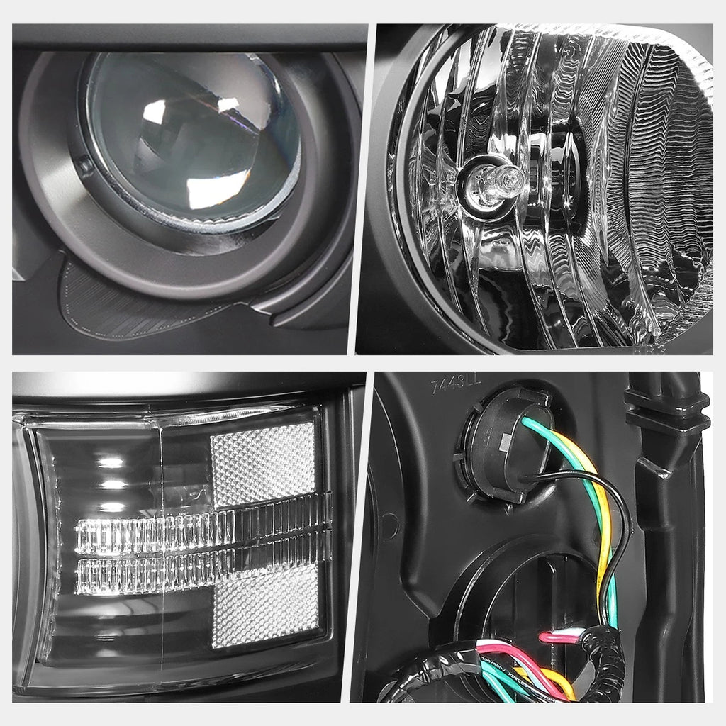 Projector Headlights for Chevy Silverado 2500HD/3500HD (2015–2019) Black/Clear