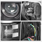Projector Headlights for Chevy Silverado 2500HD/3500HD (2015–2019) Black/Clear
