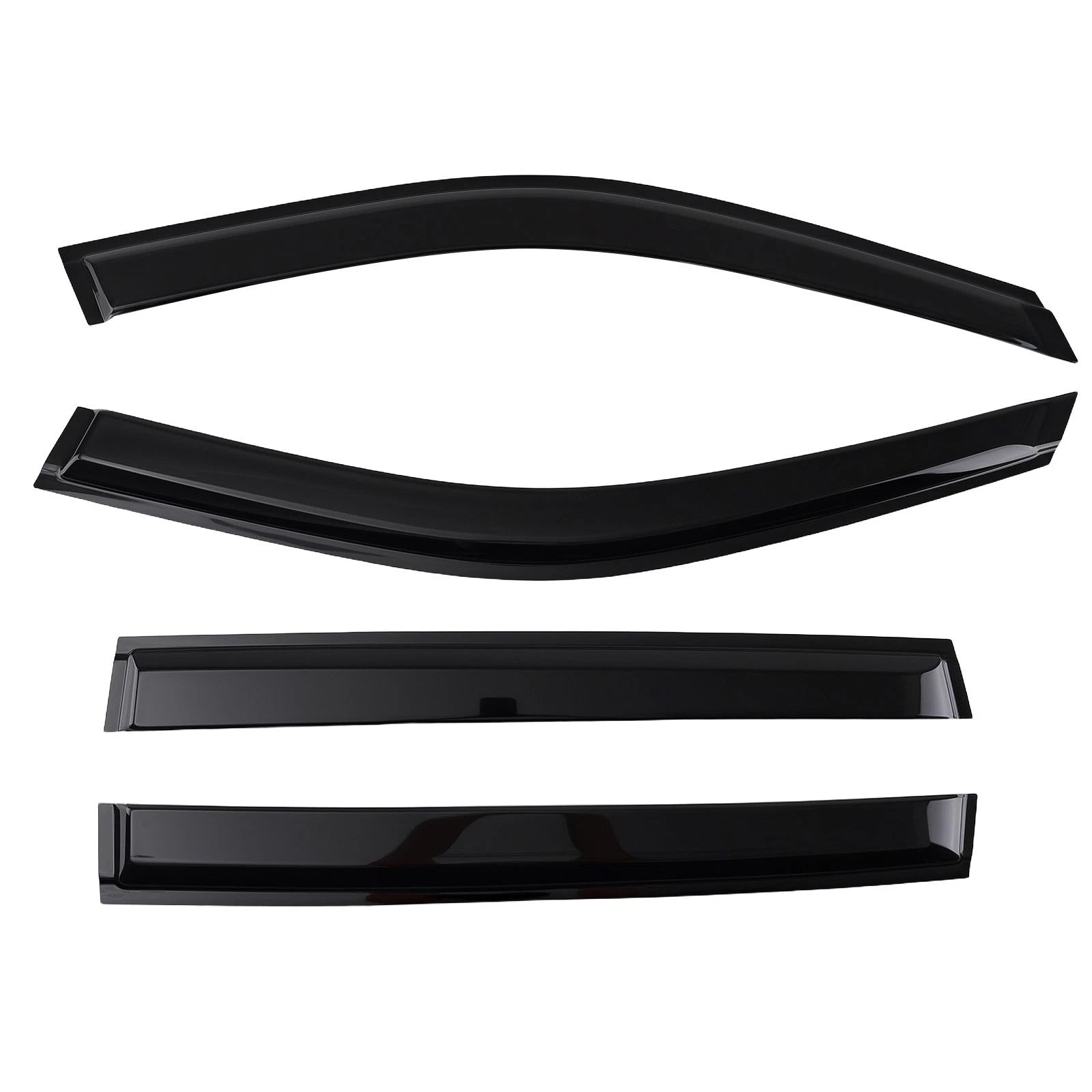 Set of 4 Window Rain Visors for Jeep Compass (2007–2017) Black