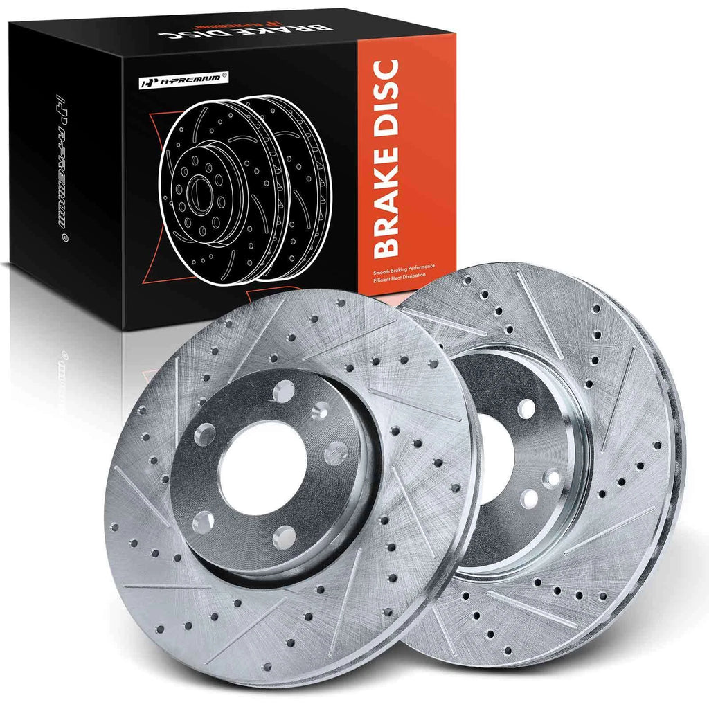 Front Side Drilled Brake Rotors for Mercedes-Benz C320 E320 E420 SLK300 (2001–2005)