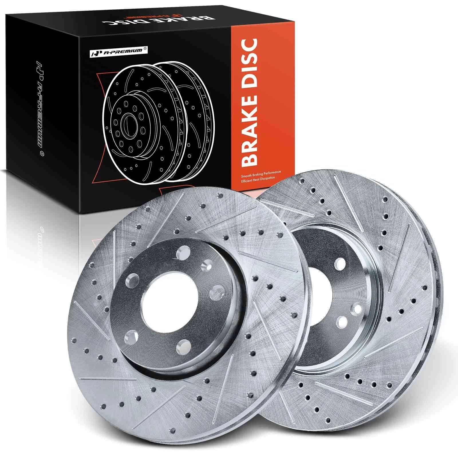 Front Side Drilled Brake Rotors for Mercedes-Benz C320 E320 E420 SLK300 (2001–2005)