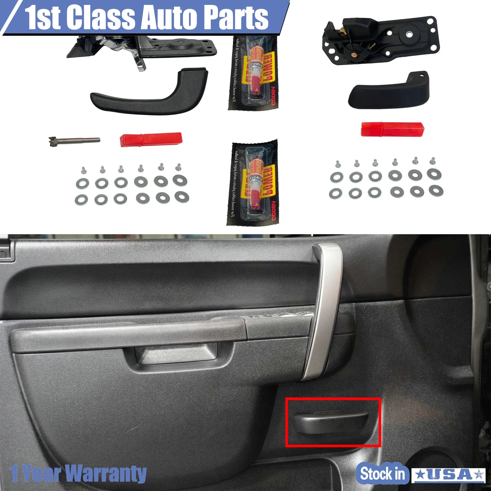 Interior Door Handle Repair Kit for Chevy Silverado GMC Sierra (2007–2014)