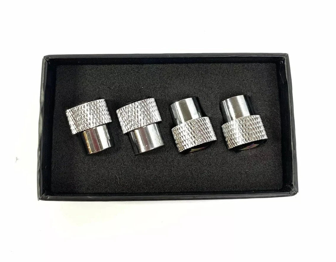 Valve Stem Caps Premium Chrome Knurled for Dodge Ram (2003–2018)