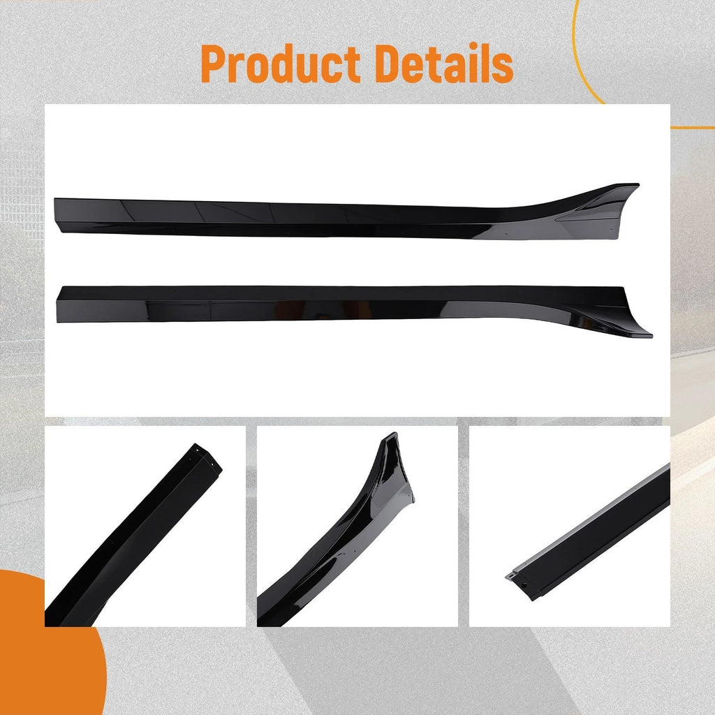 Black ABS Side Skirt Extension Panel Kit for Tesla Model 3 (2017–2023)