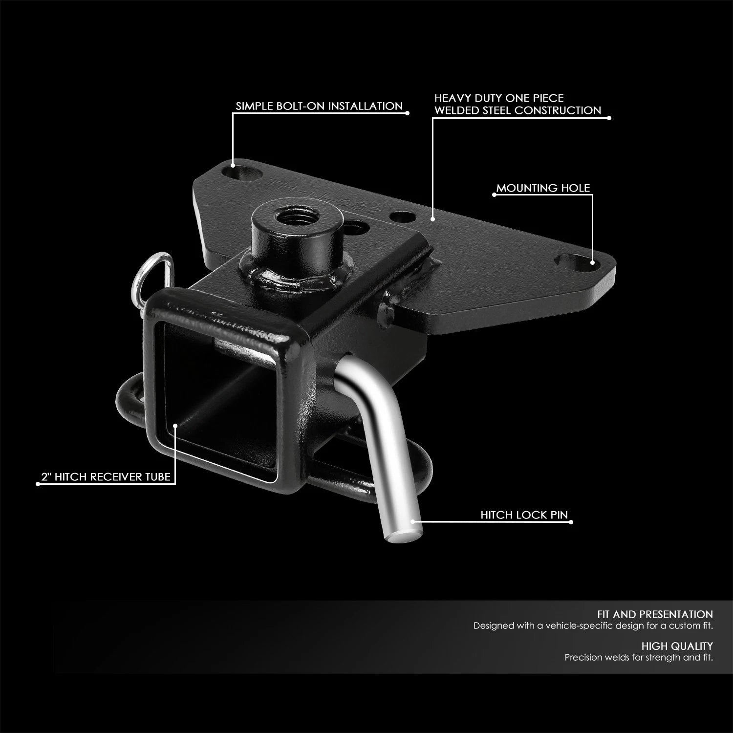 Class-3 2" Trailer Hitch Receiver for Jeep Gladiator (2020–2025)