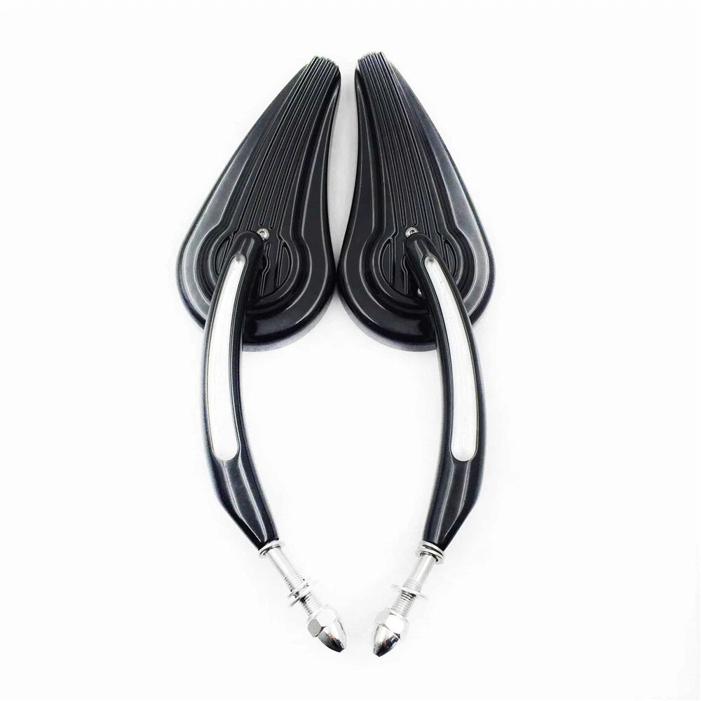 Black Side Racing Mirrors for Harley All Models (Softail, Touring, Street S)