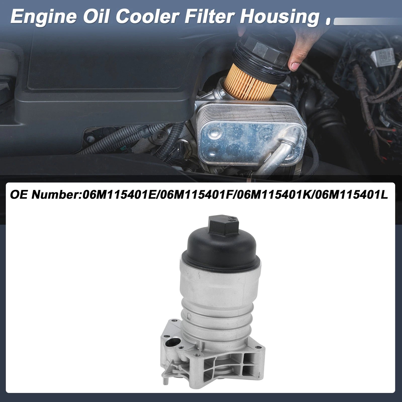 Engine Oil Filter Housing for Audi A6 Quattro (2019–2022) No. 06M115401E Set of 1