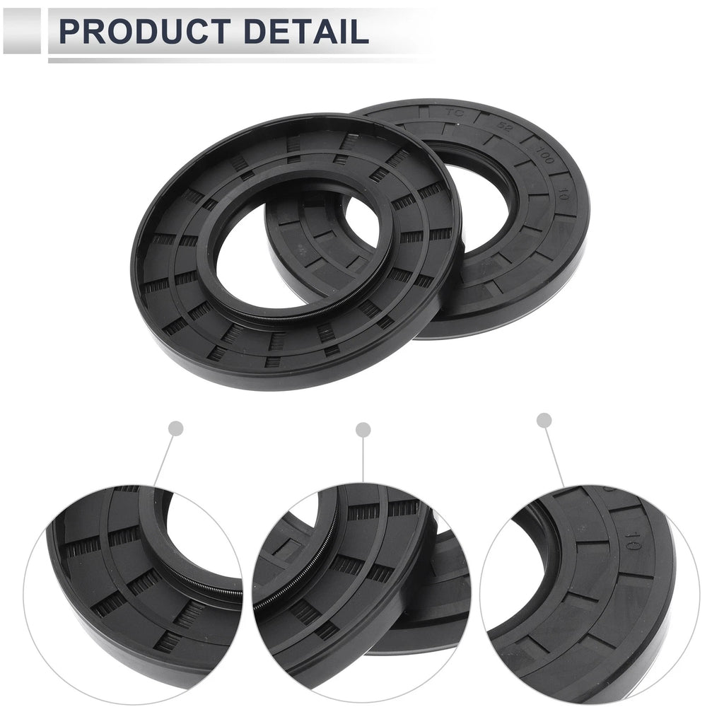 Set of 5 Oil Seal Rotary Shaft Seal Nitrile Rubber 52x100x10mm
