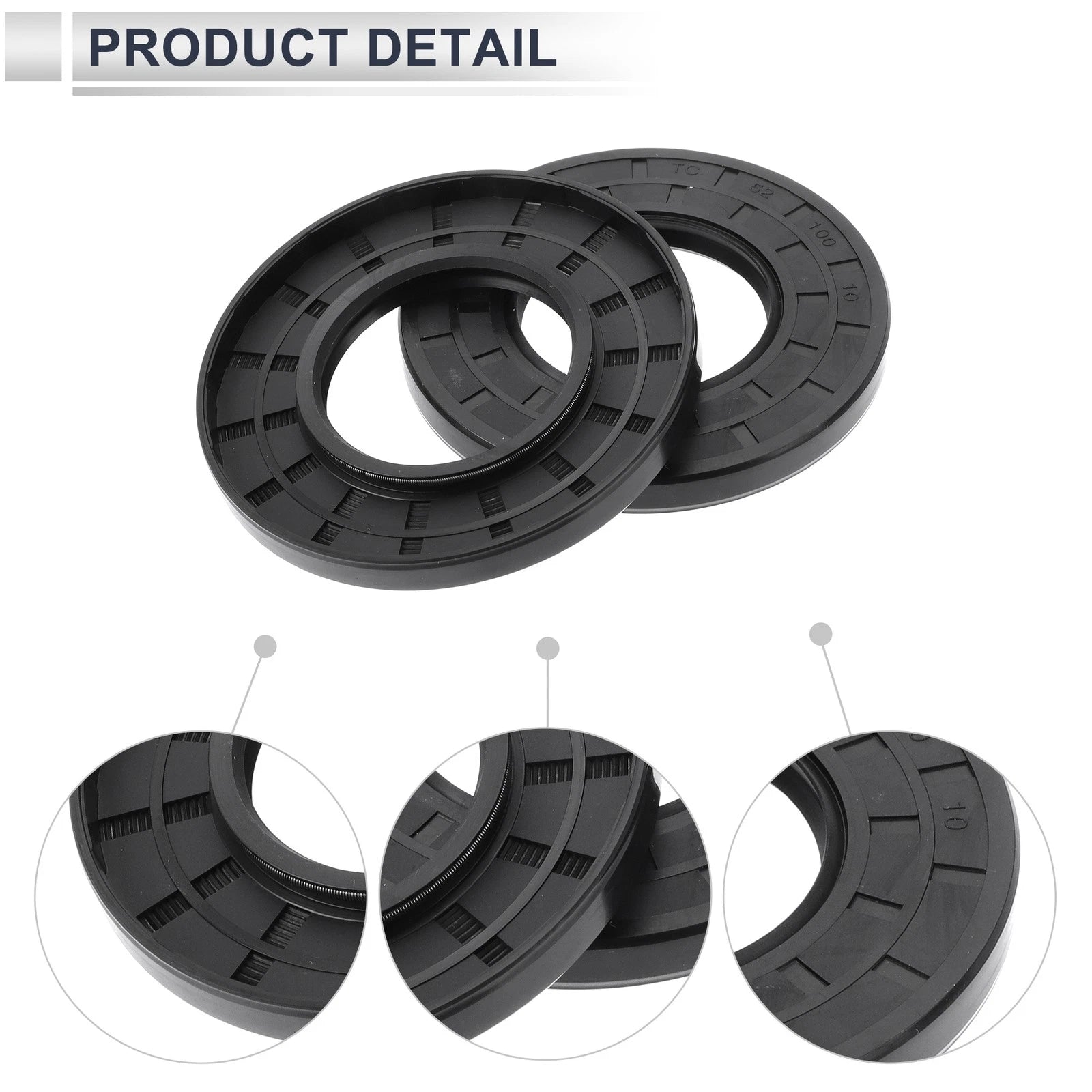 Set of 5 Oil Seal Rotary Shaft Seal Nitrile Rubber 52x100x10mm