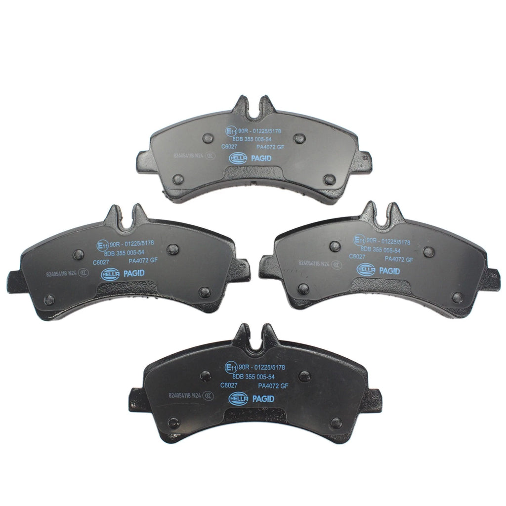 Set of 4 Hella Rear Disc Brake Pads for Dodge Freightliner MB Sprinter 3500 (2007–2018)