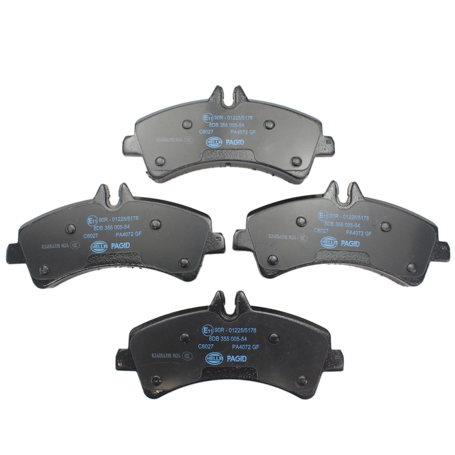 Set of 4 Hella Rear Disc Brake Pads for Dodge Freightliner MB Sprinter 3500 (2007–2018)