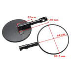 Pair of Black Round Handlebar Mirrors for Superbike Supermoto (M8 M10)
