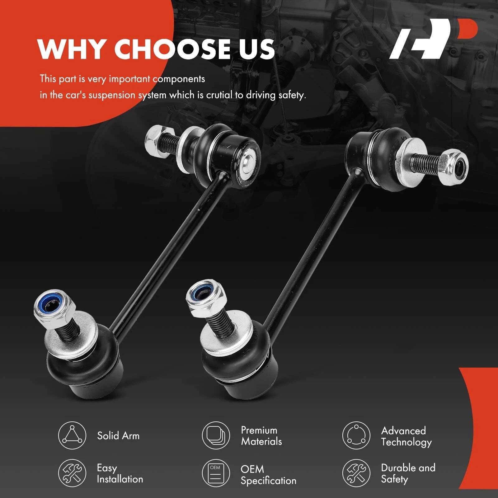 2X Rear Side Sway Bar Links for Jeep Cherokee (2014–2023)