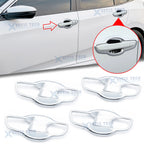 Chrome Silver Door Handle Bowl Cup Cover Molding Trims for Honda Civic (2016–2021)
