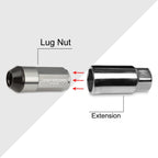 Set of 20 M12X1.25 Gunmetal Cone Seat Wheel Lug Nuts with Cap & Extension