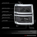 Smoked/Clear 3D LED DRL Sequential Headlights for Chevrolet Silverado (2014–2015)