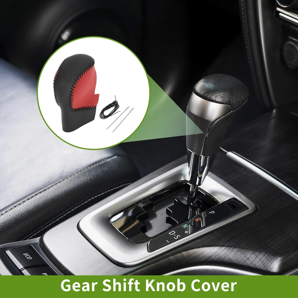 Gear Shift Knob Cover for Honda Civic (2022–2024) Red Black Faux Leather