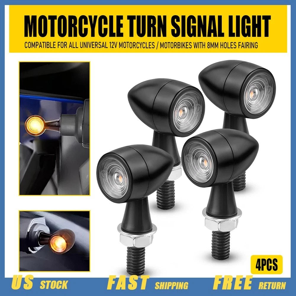 4X Bullet LED Turn Signals for Mini Motorcycle (Universal)