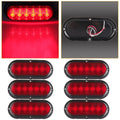 Set of 6 Red 6" Oval LED Trailer Truck Stop Turn Brake Tail Lights