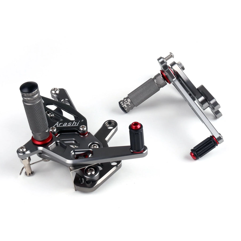 Rearset Foot Pegs for Yamaha YZF R25 (2015–2019) Gray