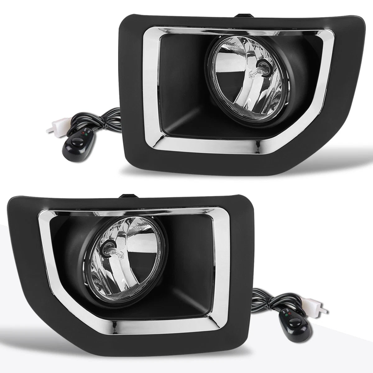 Set of 2 Clear Lens Bumper Fog Lights for GMC Sierra 2500HD/3500HD (2015–2016)