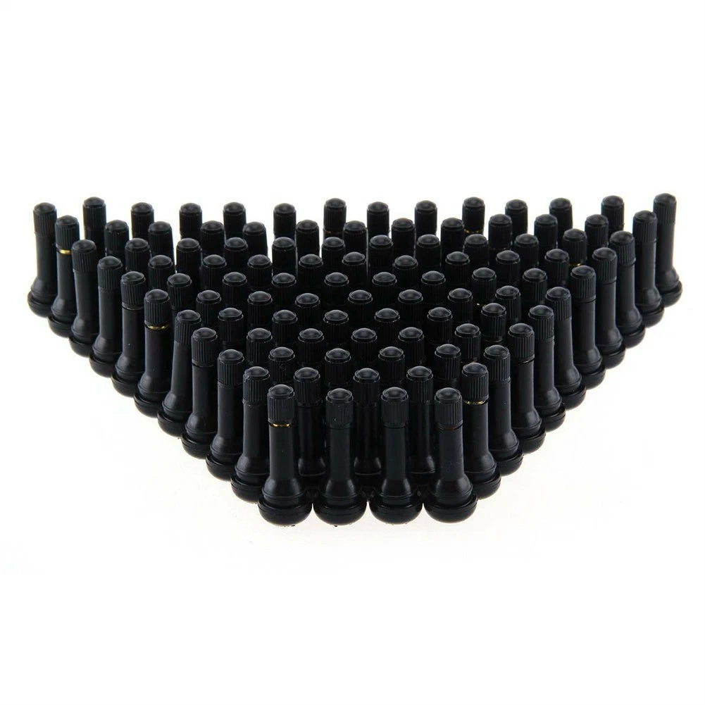 Set of 4 Tubeless Tire Valve Stems for Cars 5020mm Black Closure