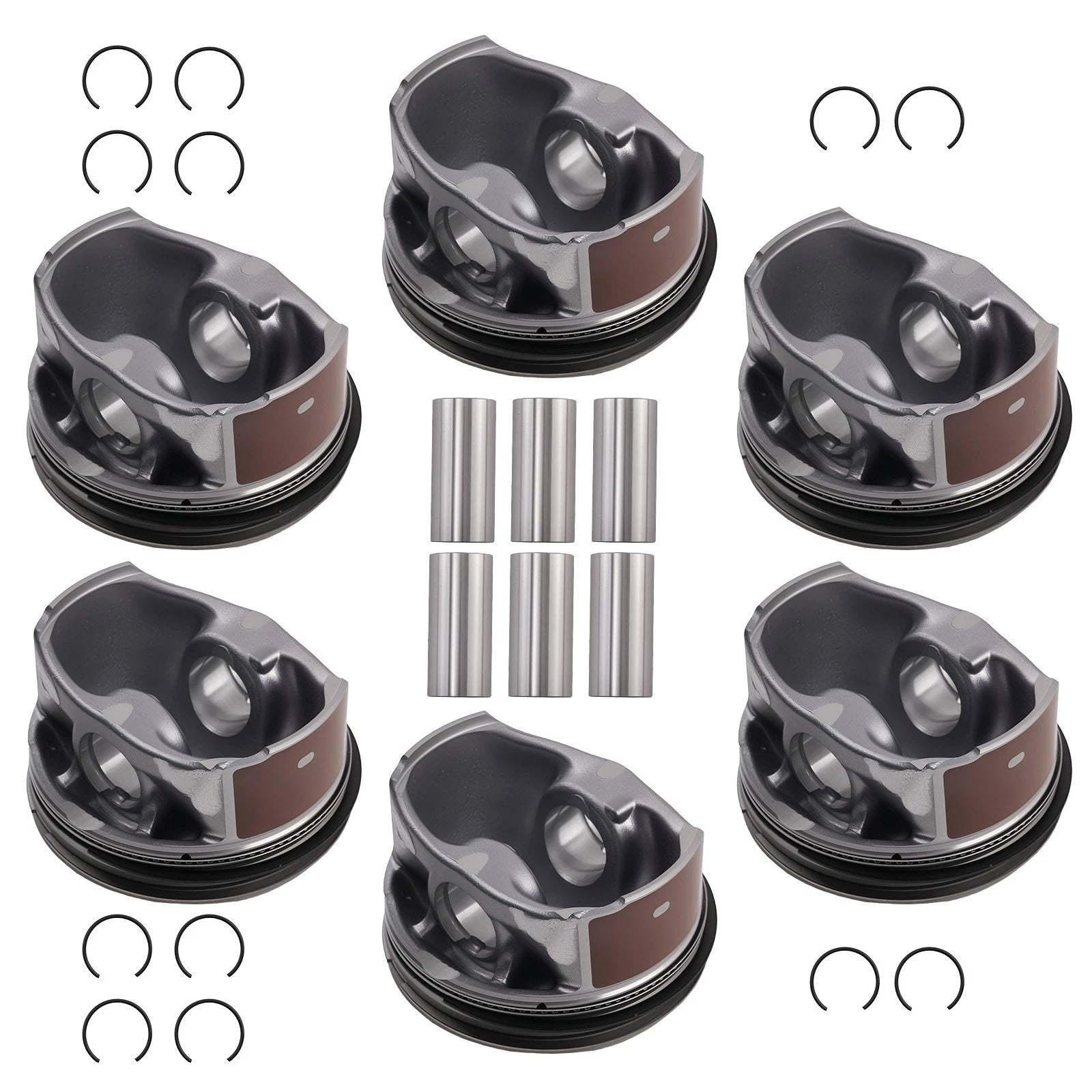6pcs Piston & Rings Kit for Land Rover Range Rover Sport 3.0L V6 (2014–2019)