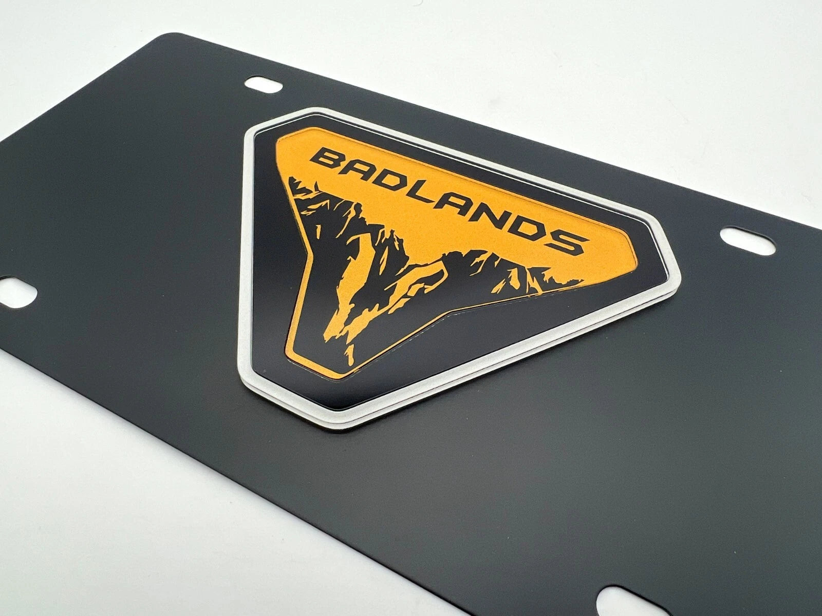 License Plate Frame Black Metal 3D Ford Bronco Badlands for Ford Bronco (2021–2024)