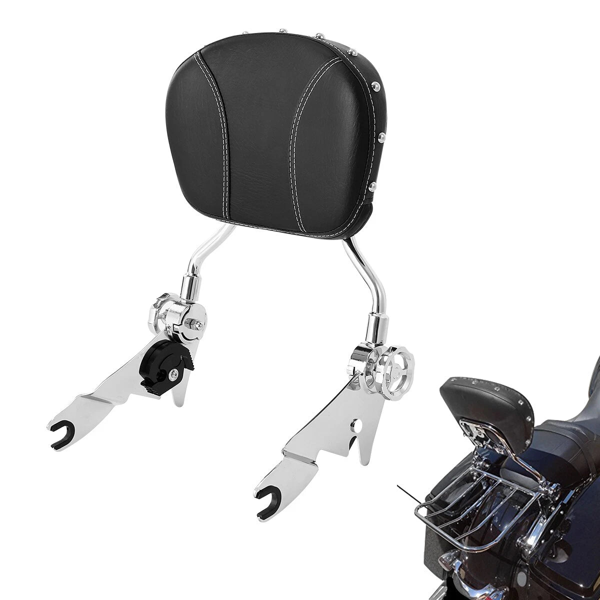 Adjustable Detachable Backrest Sissy Bar for Harley Touring Road King (2009–2025)