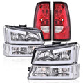 Set of 2 Clear Chrome LED Headlights & Tail Lights for Chevrolet Silverado