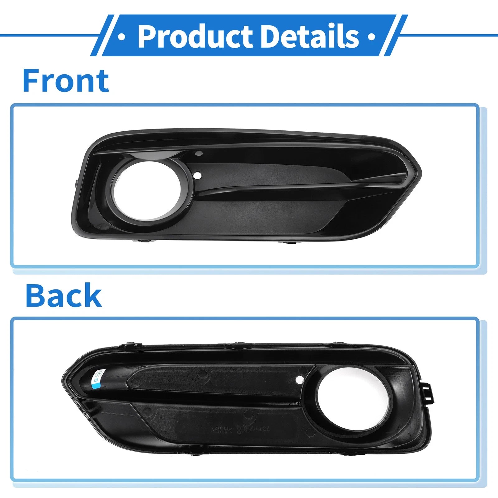 1 Pc Fog Light Grill for BMW 1 Series (2015–2018) No. 51117371668 Black