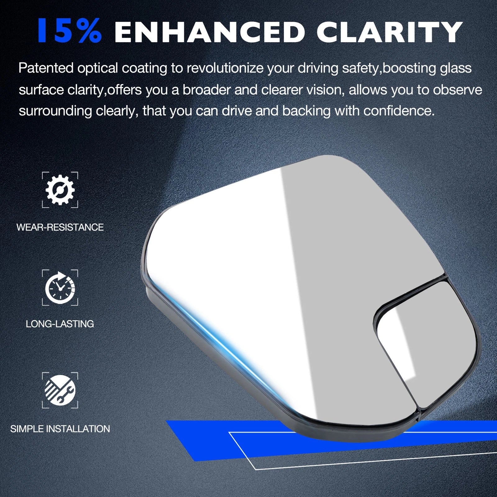 Mirror Glass Passenger Right Side for Ford Transit Connect (2014–2022)