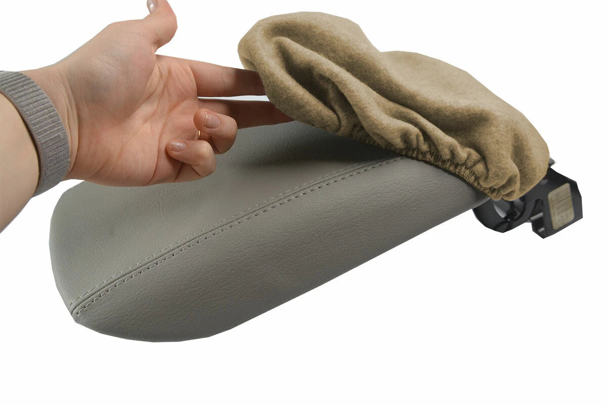 Fleece Console Lid Armrest Cover for Ford Fusion (2013–2020) Beige