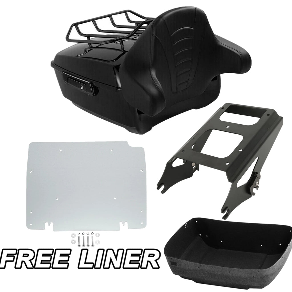 Trunk Backrest Pad Mount Rack Plate for Harley Electra Glide (2009–2013)