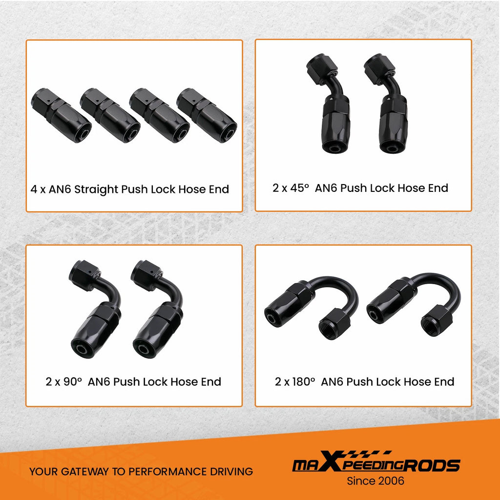 Fuel Line Hose Kit for Universal Vehicles (20FT, 6AN)