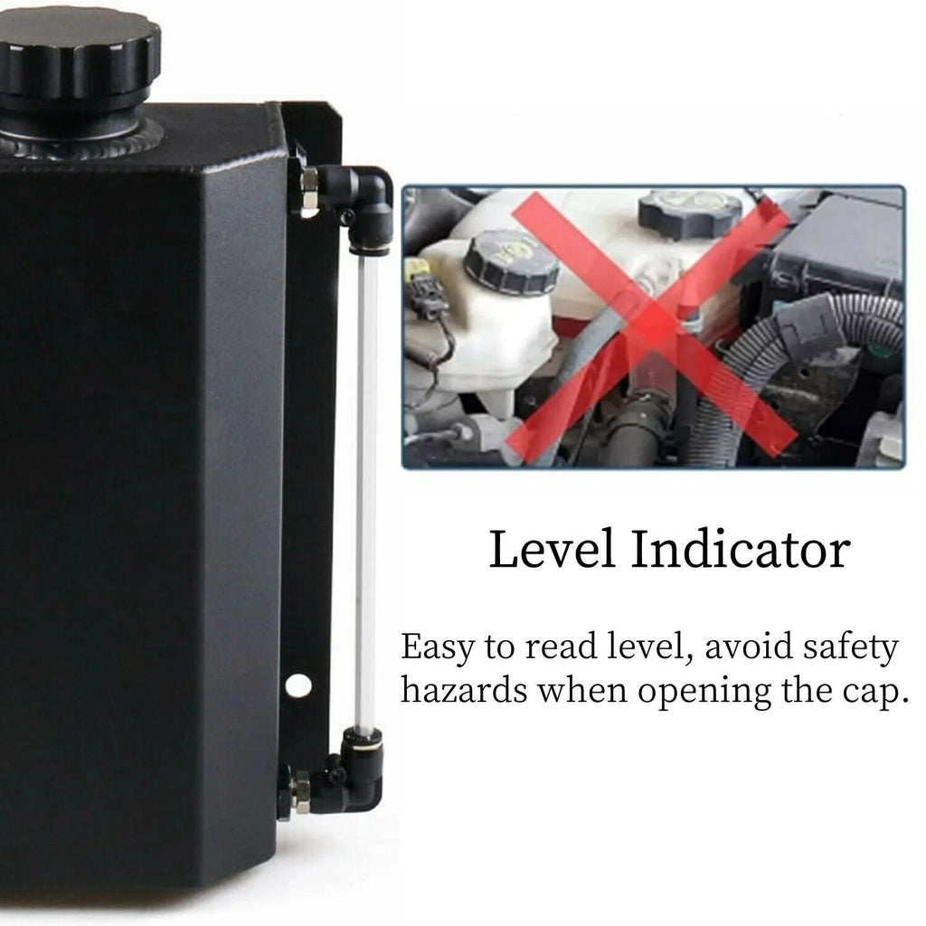 2L Alloy Water Coolant Overflow Tank Reservoir with Aluminum Cap
